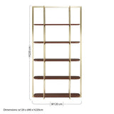 Villi Walnut Wood 5 Shelf Unit