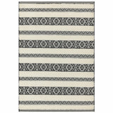 Monty Rug Black/Cream Stripe MN03