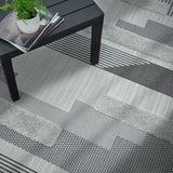 Monty Rug Black/Grey Geometric MN05