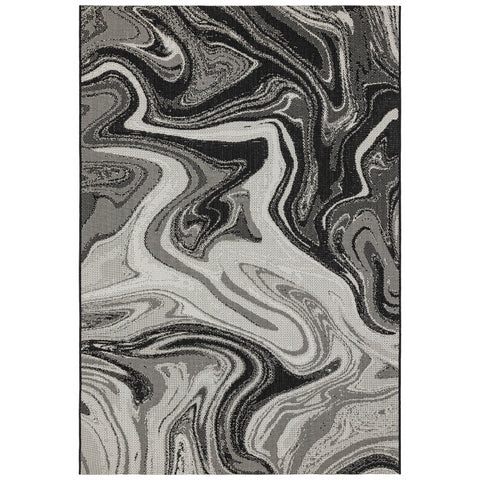 Patio Rug Black Marble PAT19